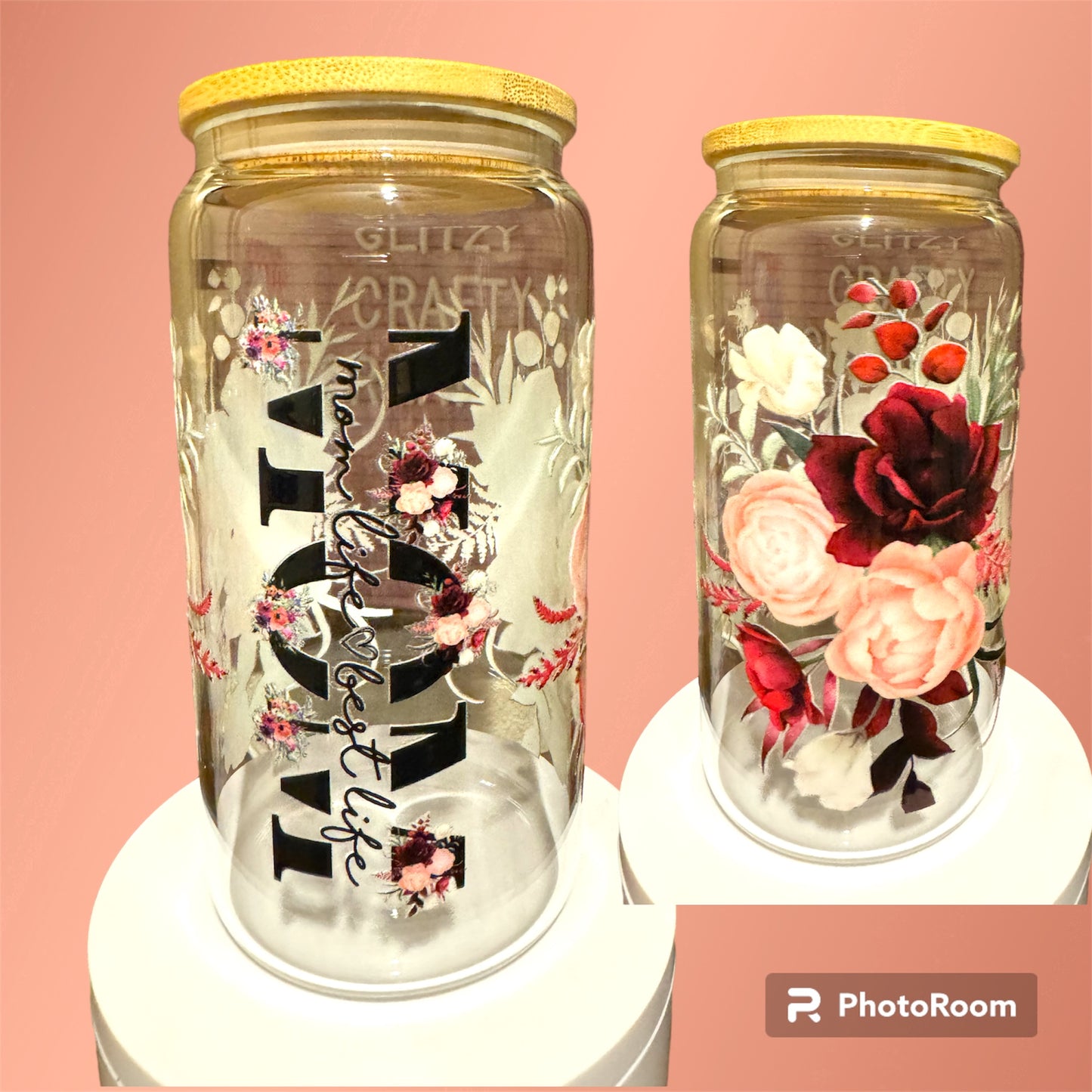 16oz "MOM Life Best Life" Glass Cup