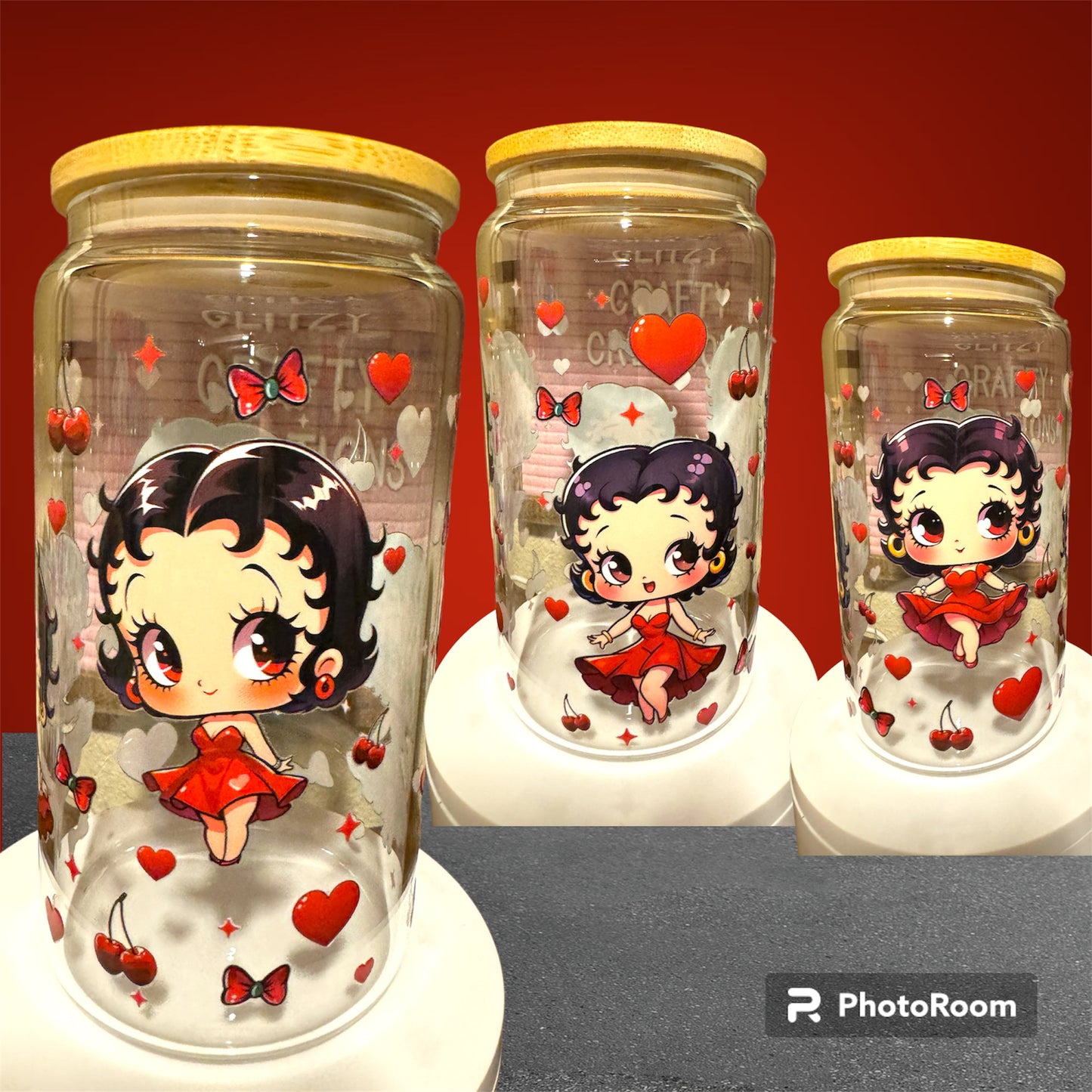 16oz Betty Boop Glass Cup