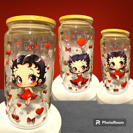 16oz Betty Boop Glass Cup