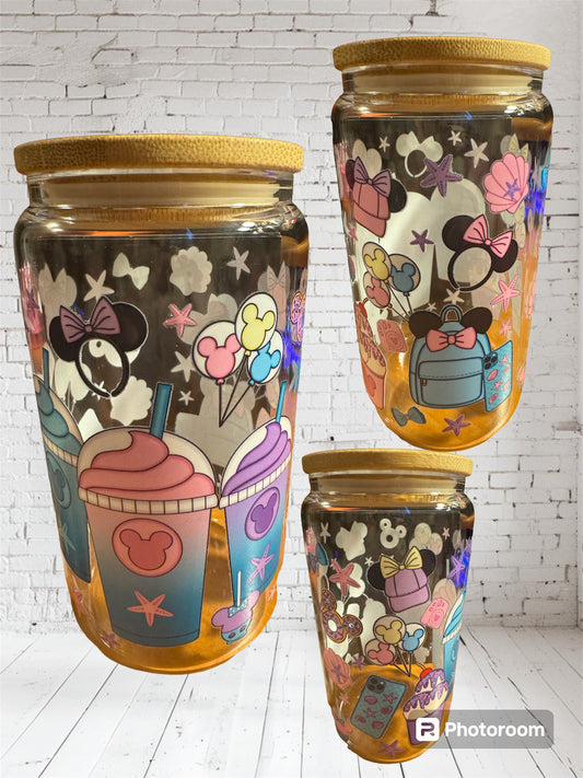 16oz Mickey Ears Glass Cup